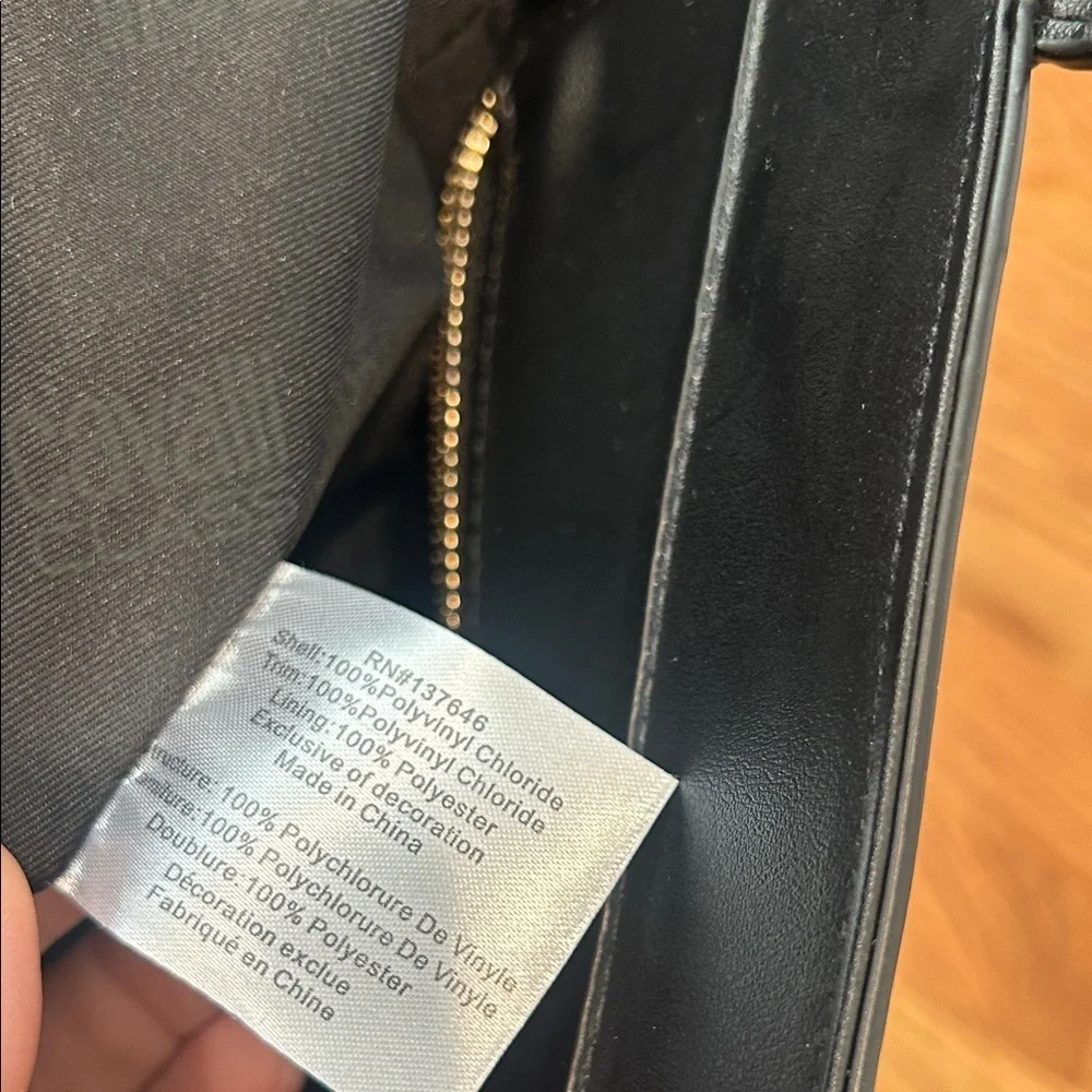 Cavalli Class Black onyx Travel Airplane Tote Bag with Gold Logo new w tag